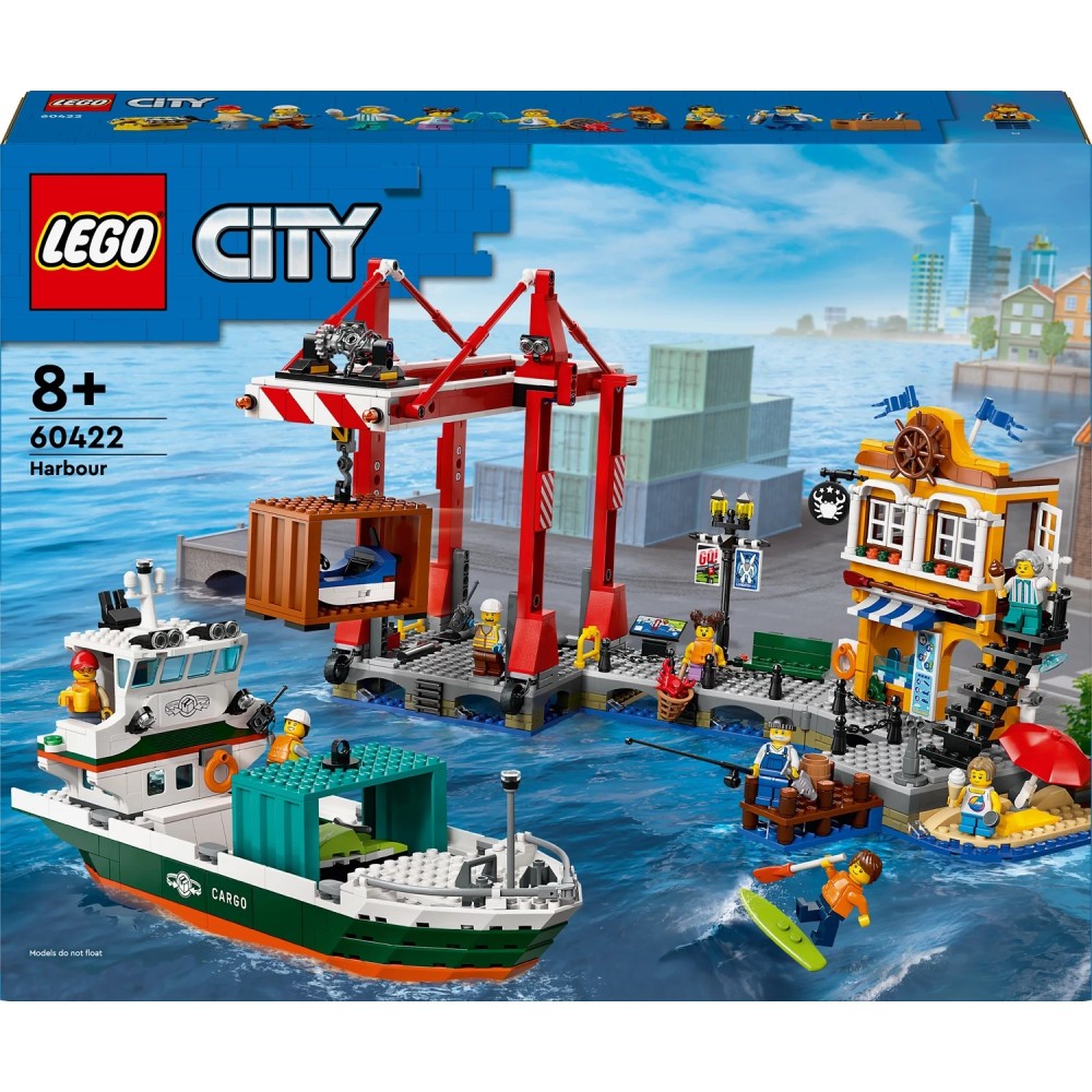 LEGO 60422 Hafen mit Frachtschiff